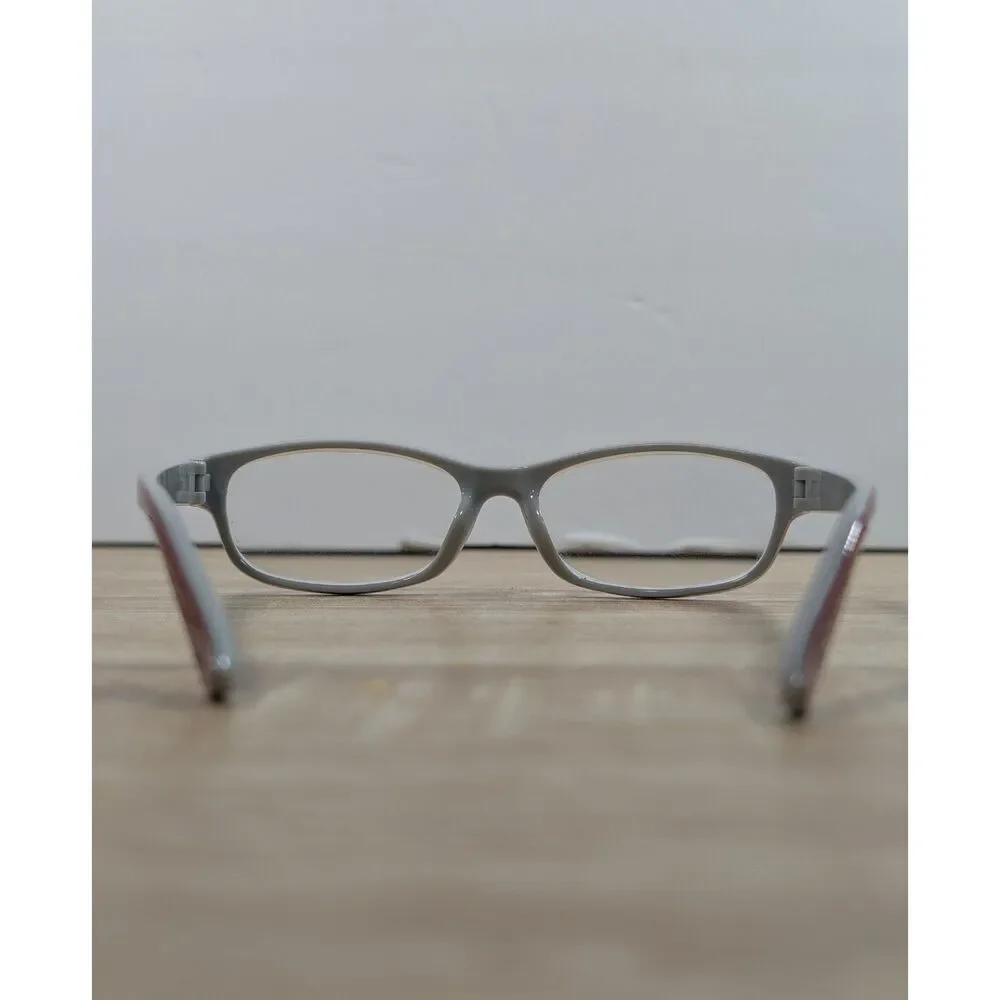 Burgundy Gray Rectangular Reading Glasses +1.50 Lightweight Plastic Frames